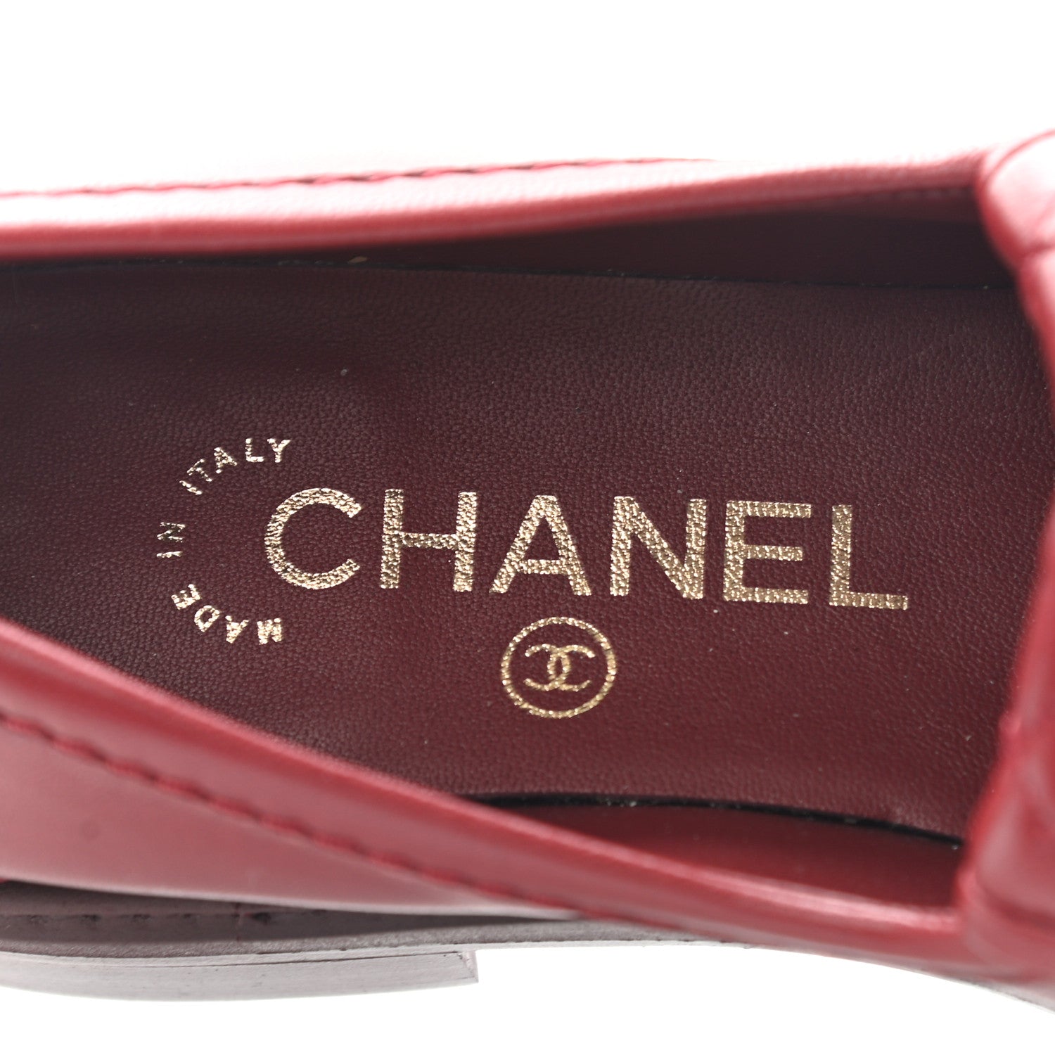 Chanel Lambskin Quilted CC Turnlock Loafers 37 Red 7 of 9