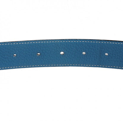 Hermes Togo Box 32mm H Belt 90 Blue Jean Noir 4 of 18
