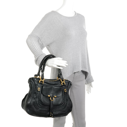 Chloe Calfskin Medium Marcie Animation Satchel Black 2 of 8