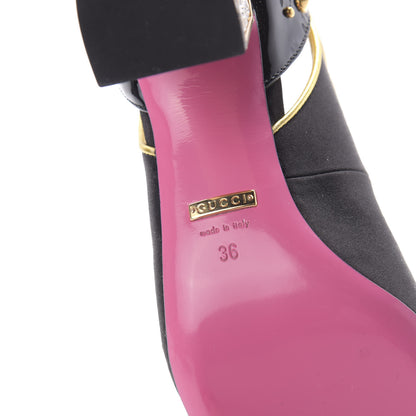 Gucci Satin Embroidered Dragon Caspar Pumps 36 Black 6 of 9