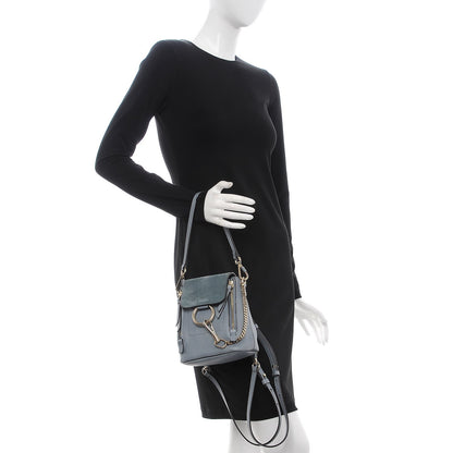 Chloe Suede Calfskin Mini Faye Backpack Cloudy Blue 3 of 8