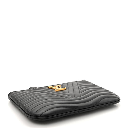 Louis Vuitton Calfskin New Wave Zipped Pochette Black 4 of 6