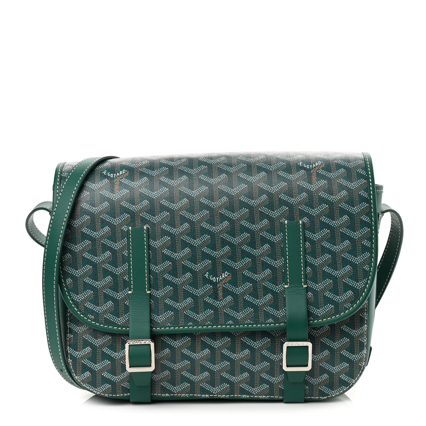 Goyardine Belvedere MM Messenger Bag Green