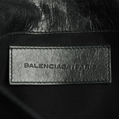 Balenciaga Agneau Giant 21 Silver Hardware Envelope Clutch Black 6 of 7