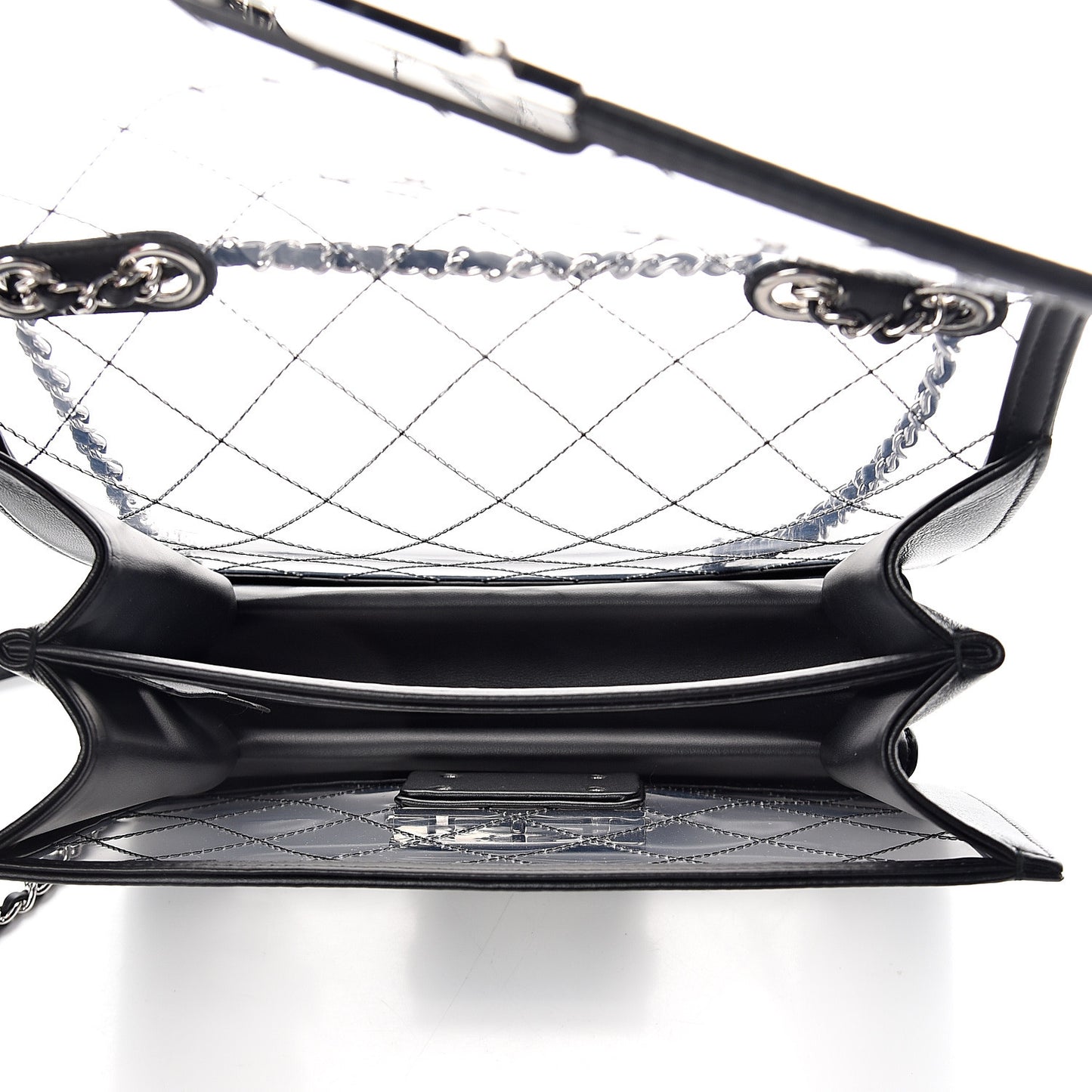 PVC Lambskin Quilted Beauty Lock Flap Black