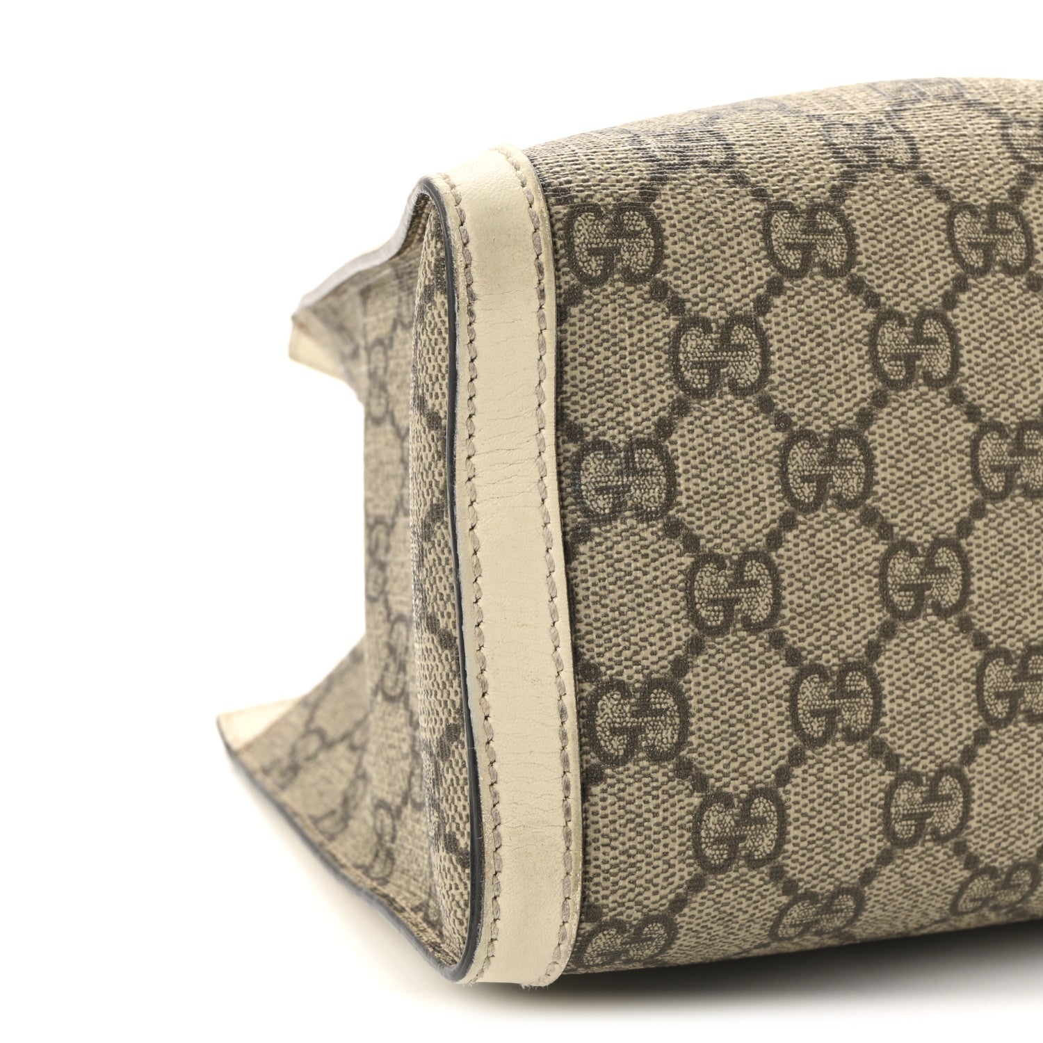 Gucci GG Supreme Monogram Moon Calfskin Small Padlock Tote Beige Ebony Mystic White 9 of 10