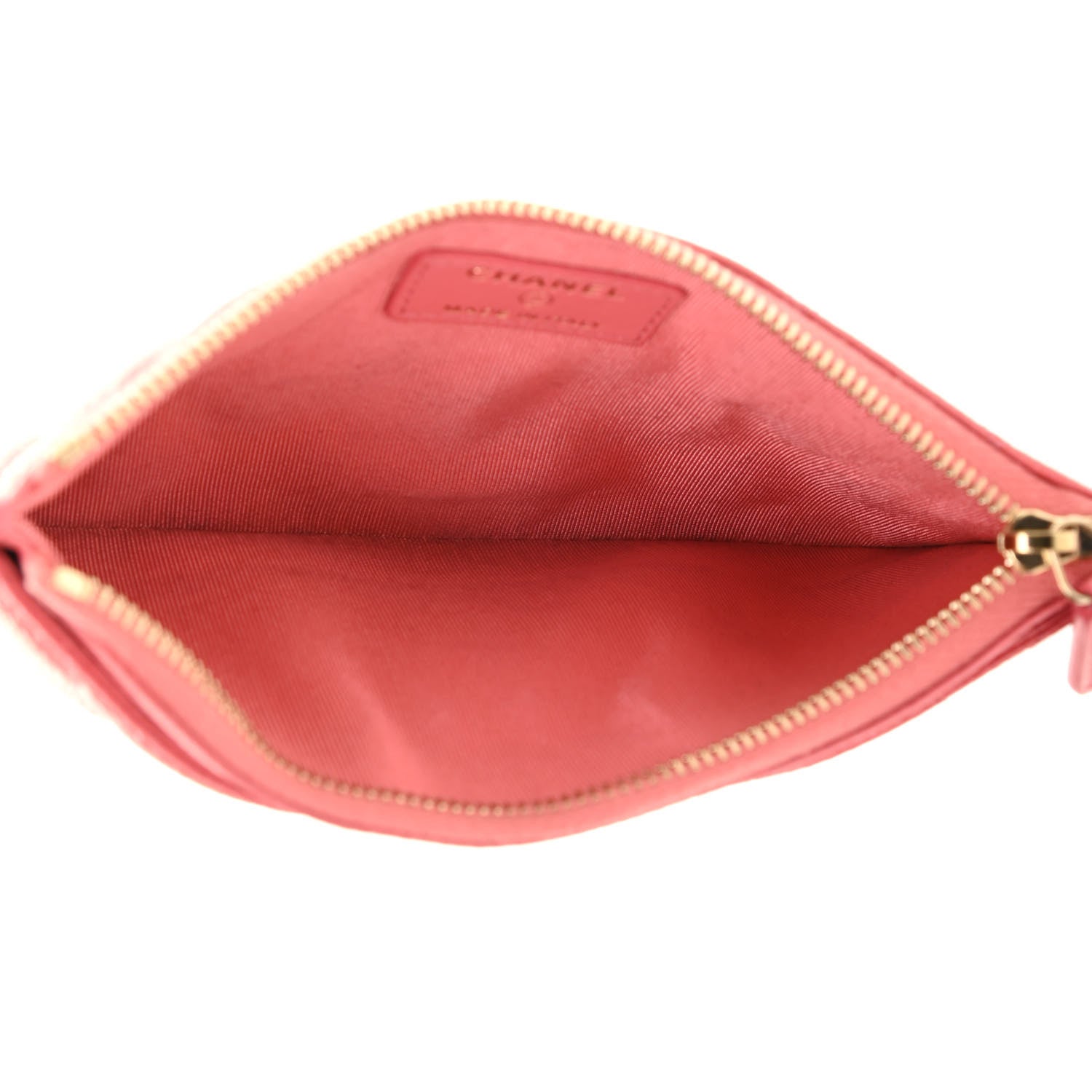 Chanel Iridescent Caviar Quilted Classic Zip Pouch Pink 5 of 7