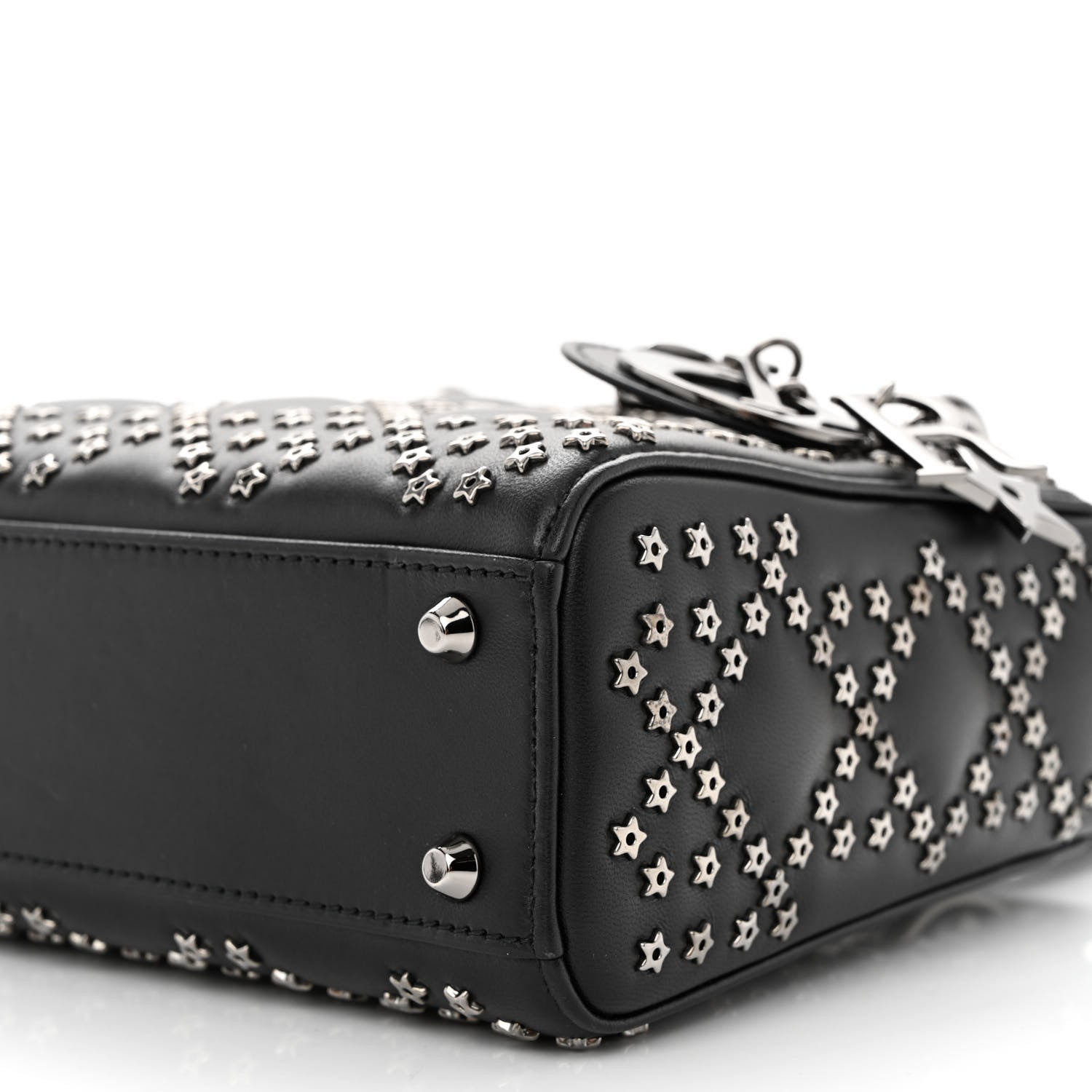 Christian Dior Lambskin Cannage Lucky Star Studded Mini Lady Dior