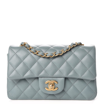 Chanel Iridescent Caviar Quilted Mini Rectangular Flap Light Blue 1 of 7