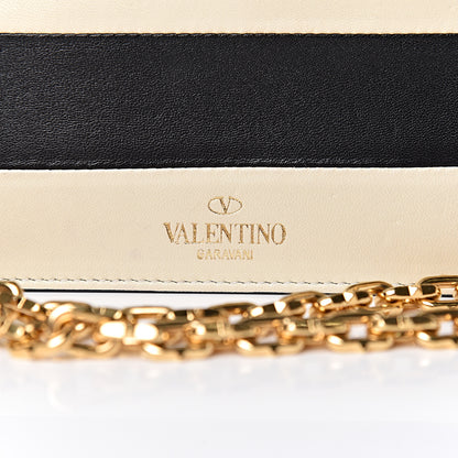 Valentino Garavani Nappa Striped B-Rockstud Flap Black Light Ivory 8 of 21