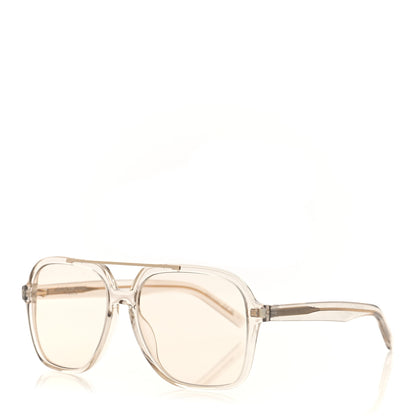 Saint Laurent Acetate Geometric Aviator Sunglasses SL 545 Transparent Cream Light Gold 1 of 7