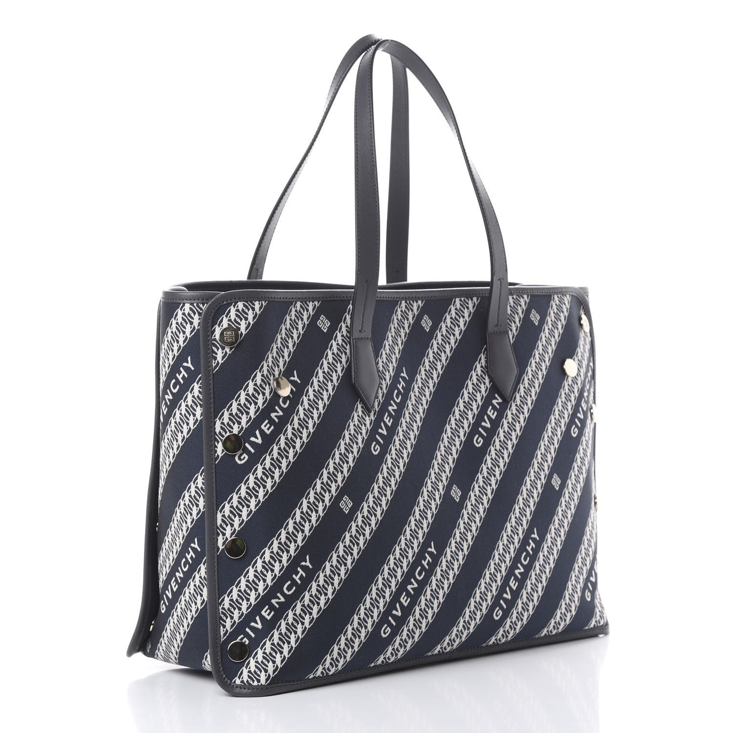 Canvas Jacquard Medium Bond Tote Oil Blue