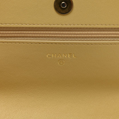 Chanel Lambskin Quilted Chanel 19 Wallet On Chain WOC Yellow 6 of 13