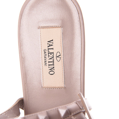 Valentino Garavani Calfskin Monochrome Rockstud Ankle Wrap Flat Thong Sandals 40 Poudre 7 of 7