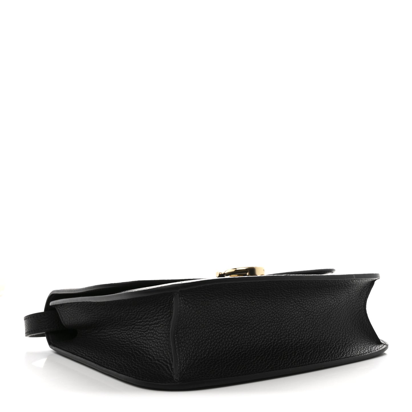 Hammered Calfskin Round Gancini Crossbody Bag Black