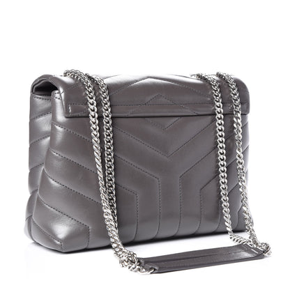 Saint Laurent Calfskin Y Quilted Monogram Small Loulou Chain Satchel Earth 2 of 11