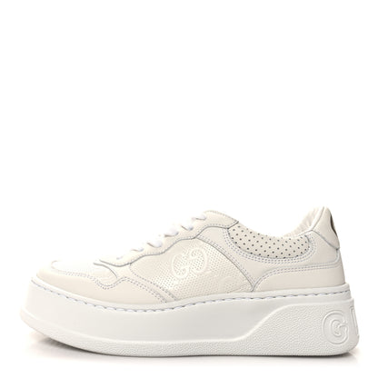 Gucci Calfskin GG Tennis Embossed Perforated Womens Platform 55mm Sneakers 36.5 Great White 1 of 7