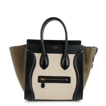 Celine Textured Calfskin Mini Tri-Color Luggage Olive 1 of 8