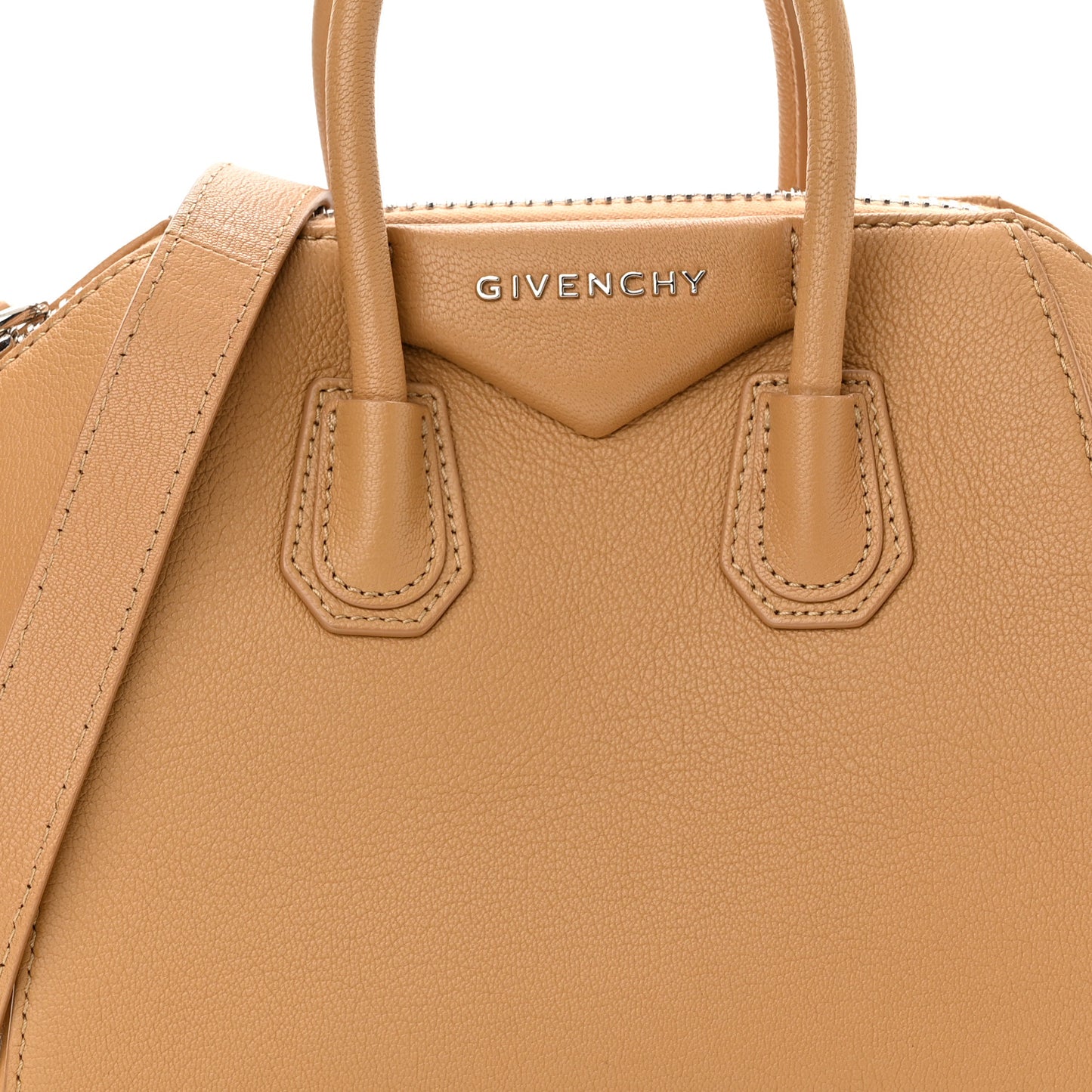 Sugar Goatskin Mini Antigona Light Beige