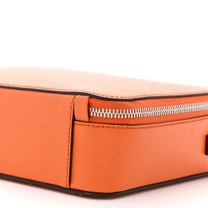 Prada Saffiano Travel Medium Brique Crossbody Bag Papaya 10 of 10