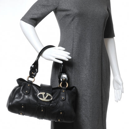 Valentino Garavani Leather Catch Satchel Black 2 of 7