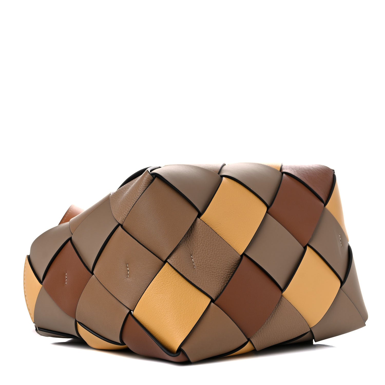 Loewe Calfskin Small Woven Basket Surplus Bag Hazelnut Camel 4 of 8