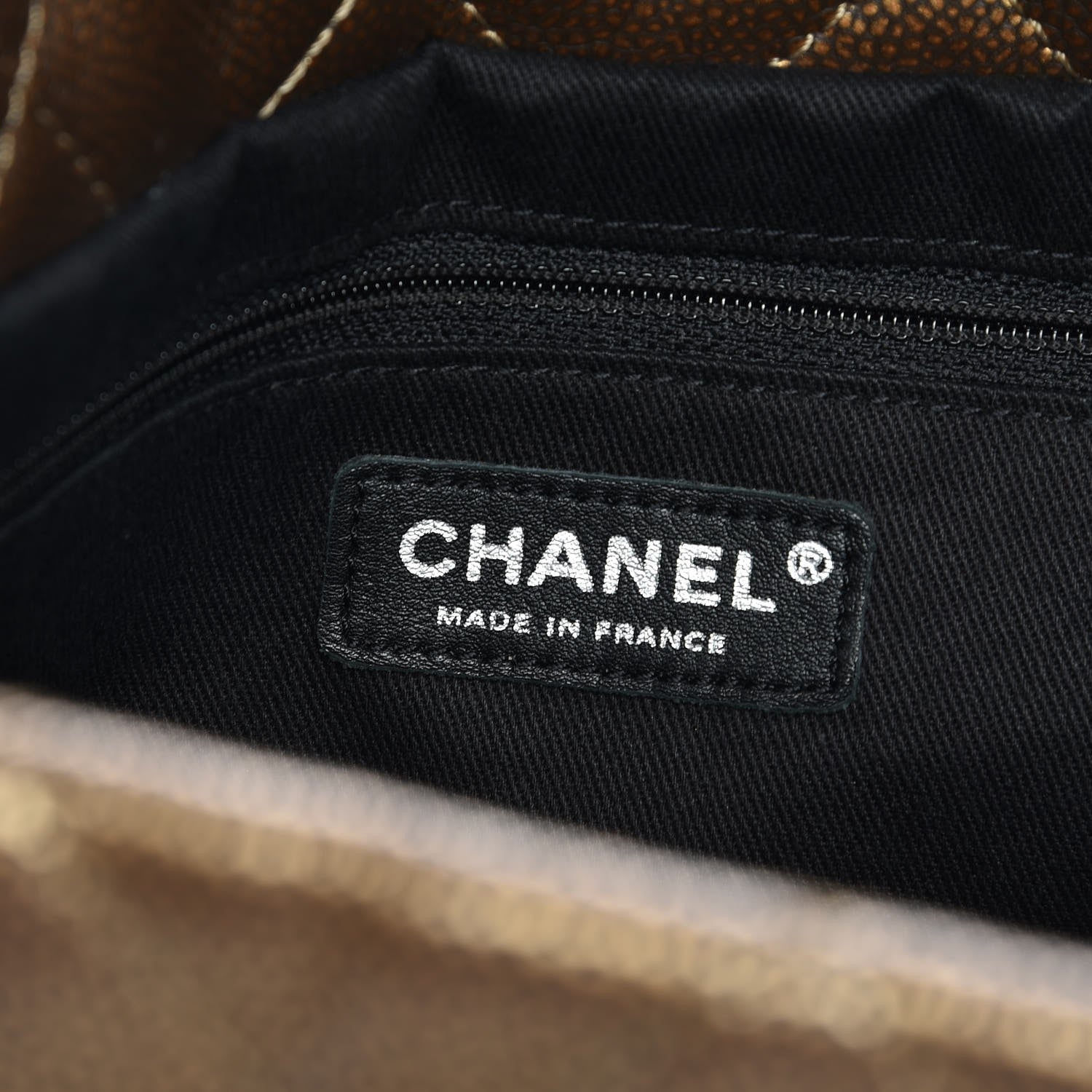 Chanel Metallic Caviar Quilted Large Timeless CC Soft Tote Bronze 7 of 9