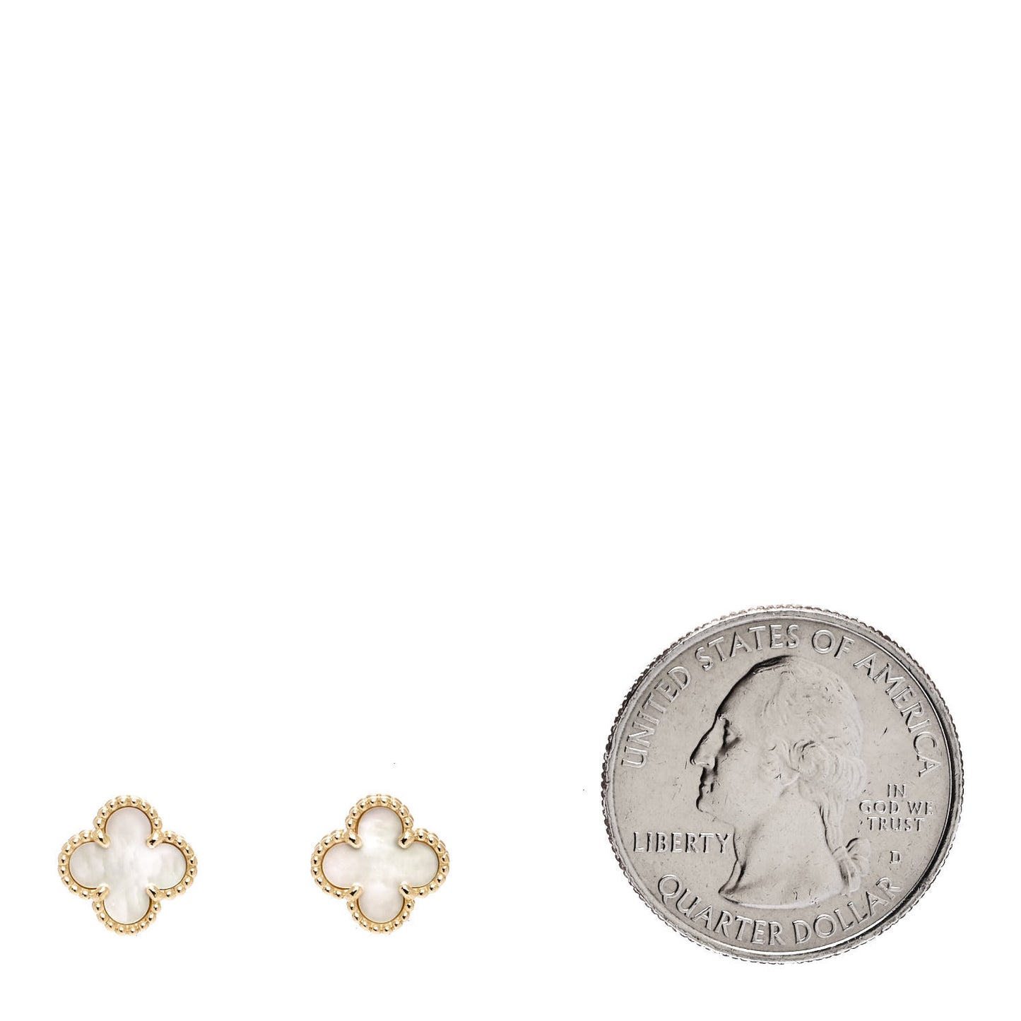 18K Yellow Gold Mother of Pearl Sweet Alhambra Earrings