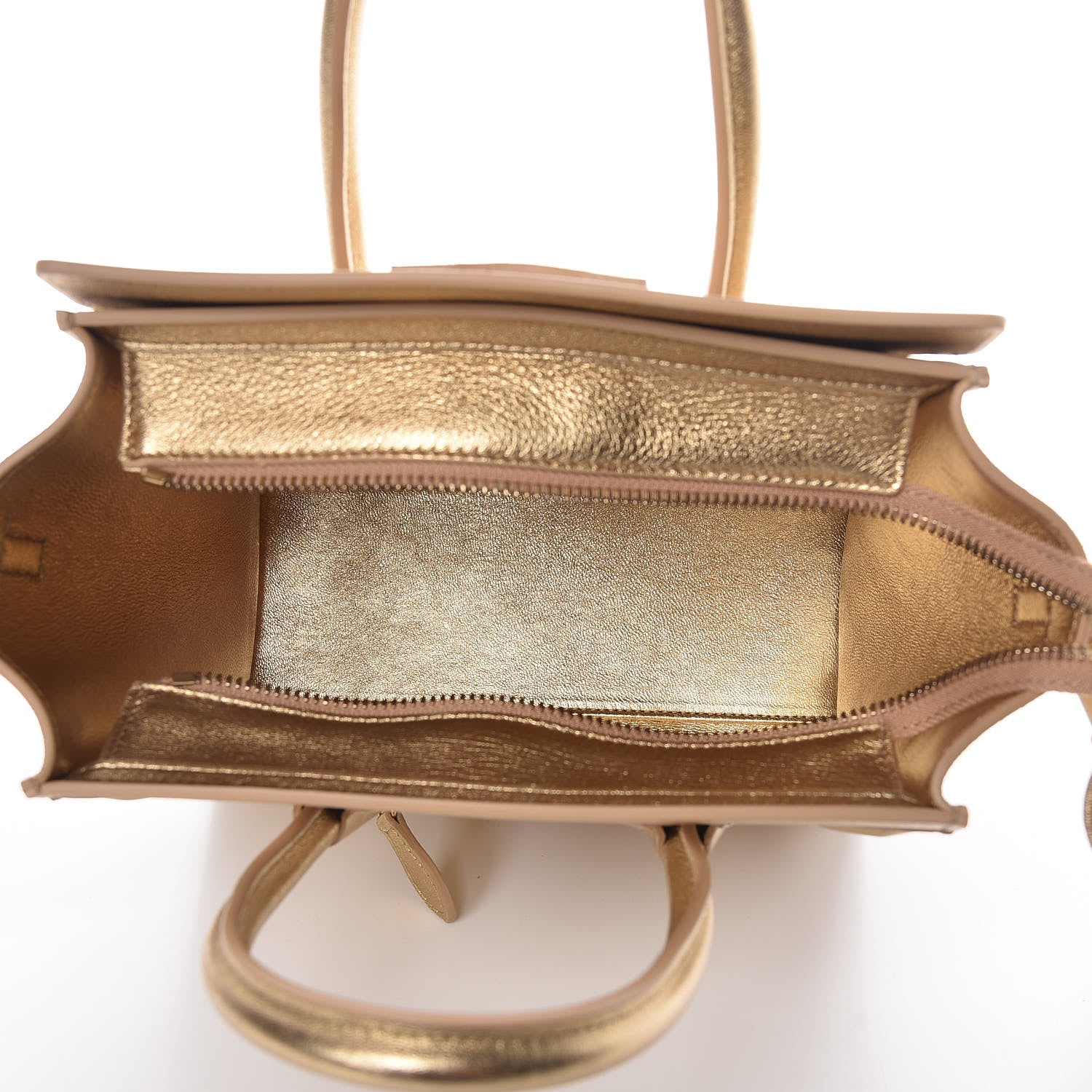 Celine Laminated Lambskin Nano Luggage Gold 7 of 10