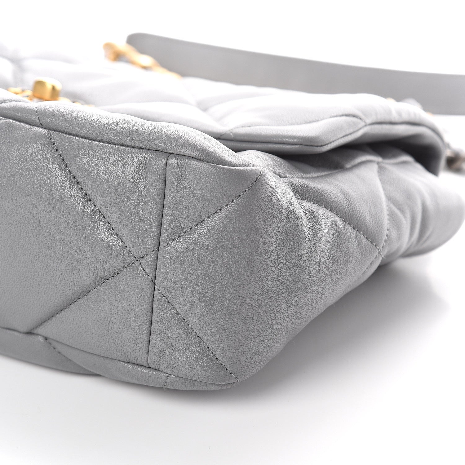 Chanel Goatskin Quilted Large 19 Flap Grey 9 of 9