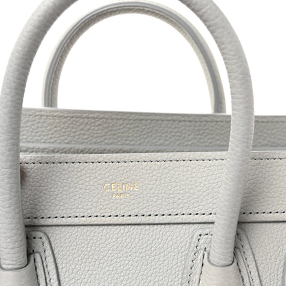 Celine Drummed Calfskin Nano Luggage Pearl Blue 6 of 10