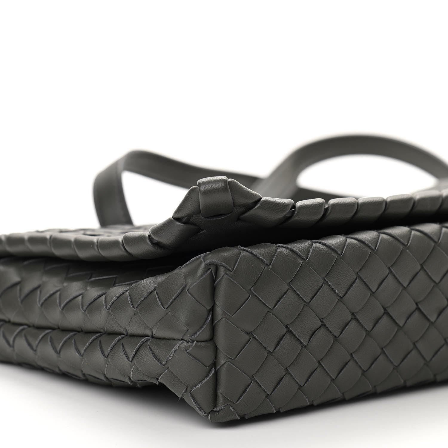 Bottega Veneta Nappa Intrecciato Dahlia Clutch Crossbody Light Grey 8 of 9