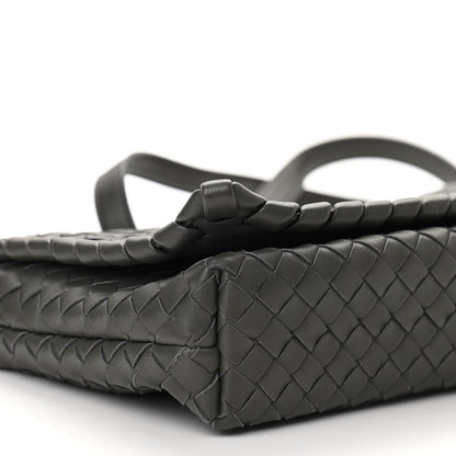 Bottega Veneta Nappa Intrecciato Dahlia Clutch Crossbody Light Grey 8 of 9