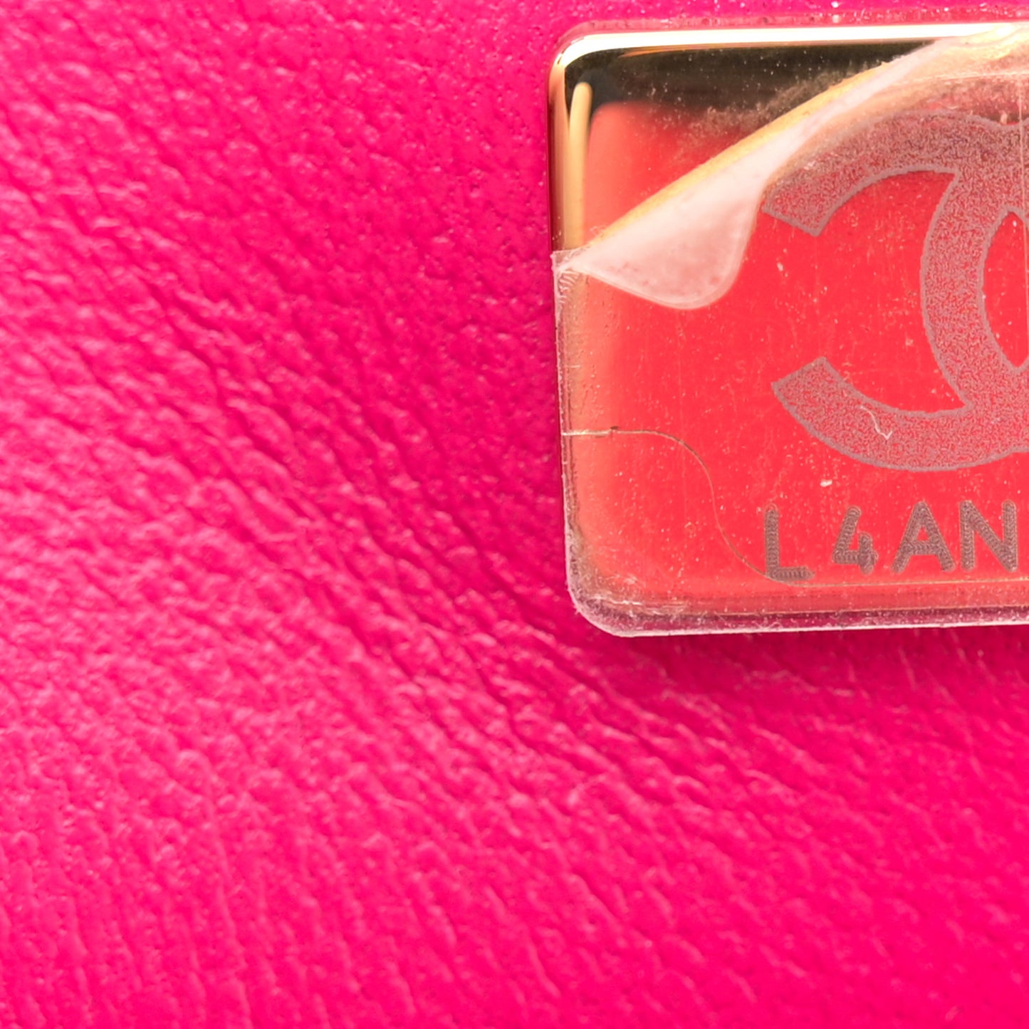 Lambskin Quilted Mini Crystal Top Handle Rectangular Flap Dark Pink