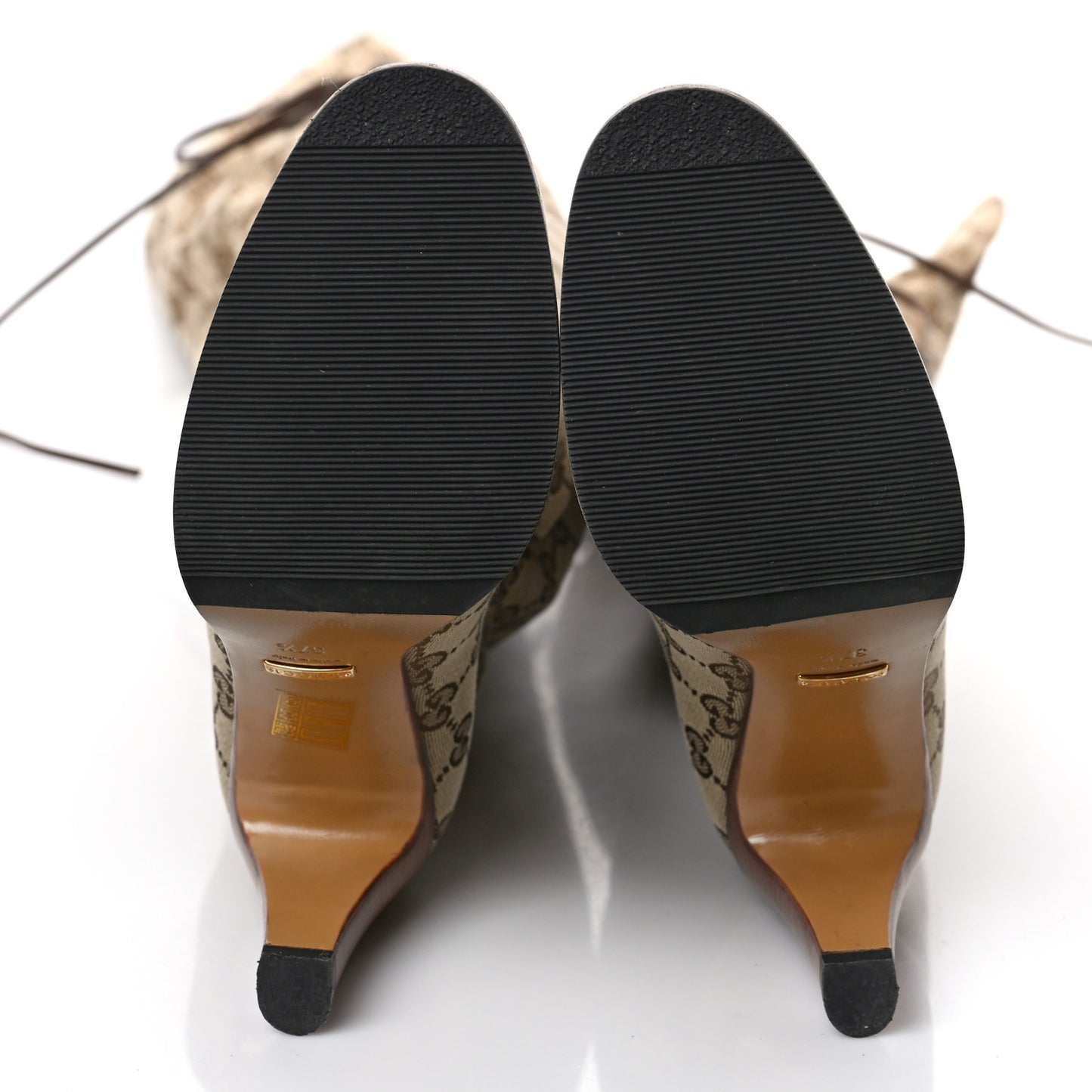 Monogram Over the Knee Boots 37.5 Beige Ebony