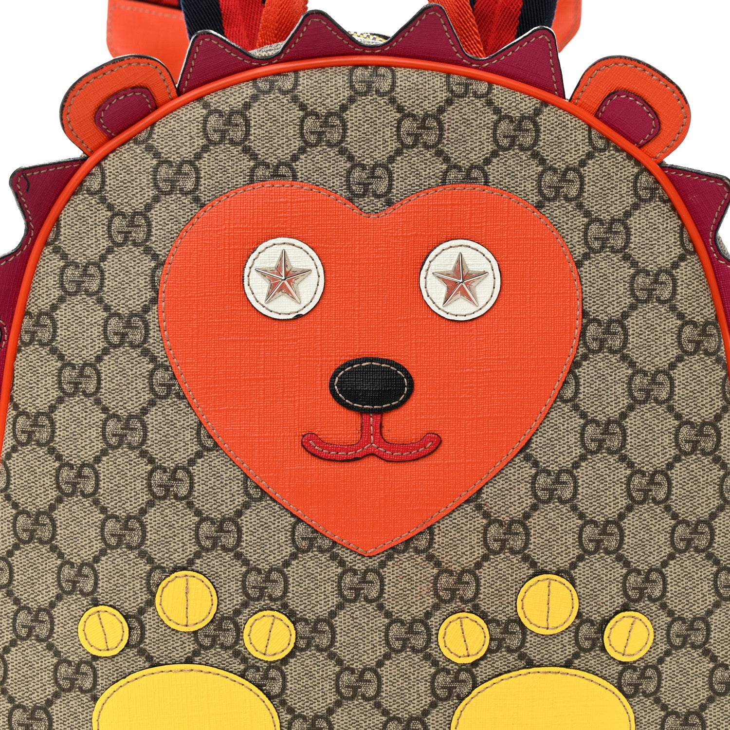 Gucci GG Supreme Monogram Kids Hedgehog Backpack Ebony Multicolor 8 of 11