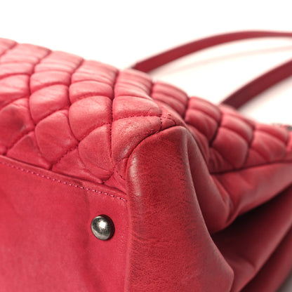 Chanel Iridescent Calfskin Quilted Large Just Mademoiselle Bowling Bag Red 14 of 17