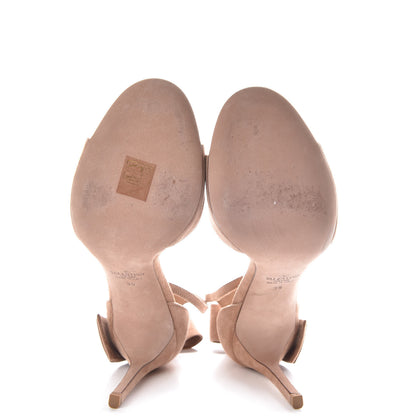 Valentino Garavani Suede Bow Ankle Strap Sandals 39 Camel Rose 19 of 19