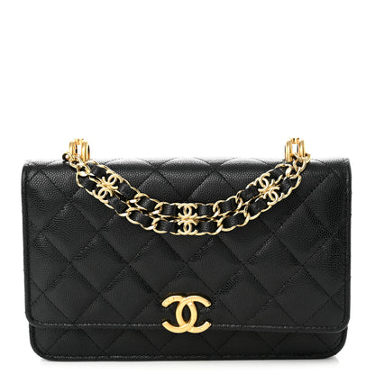 Chanel Caviar Quilted Coco First Wallet On Chain WOC Black 1 of 12