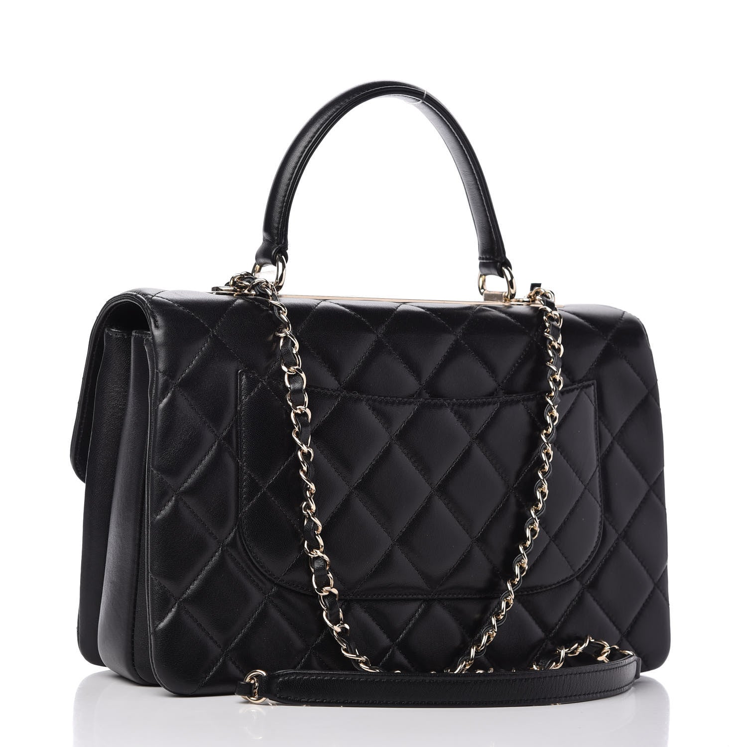 Chanel Lambskin Quilted Medium Trendy CC Flap Dual Handle Bag Black 3 of 10