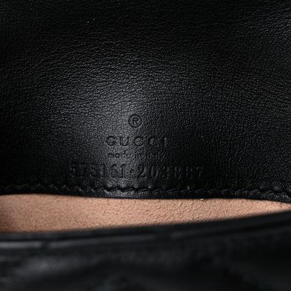 Gucci Calfskin Matelasse GG Marmont 2.0 Coin Purse On A Chain Black 6 of 10