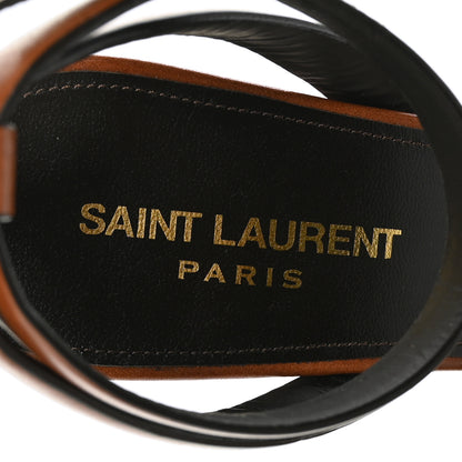 Saint Laurent Calfskin San Maine Liscio Tribute Platform Sandals 37.5 New Papaya 7 of 8