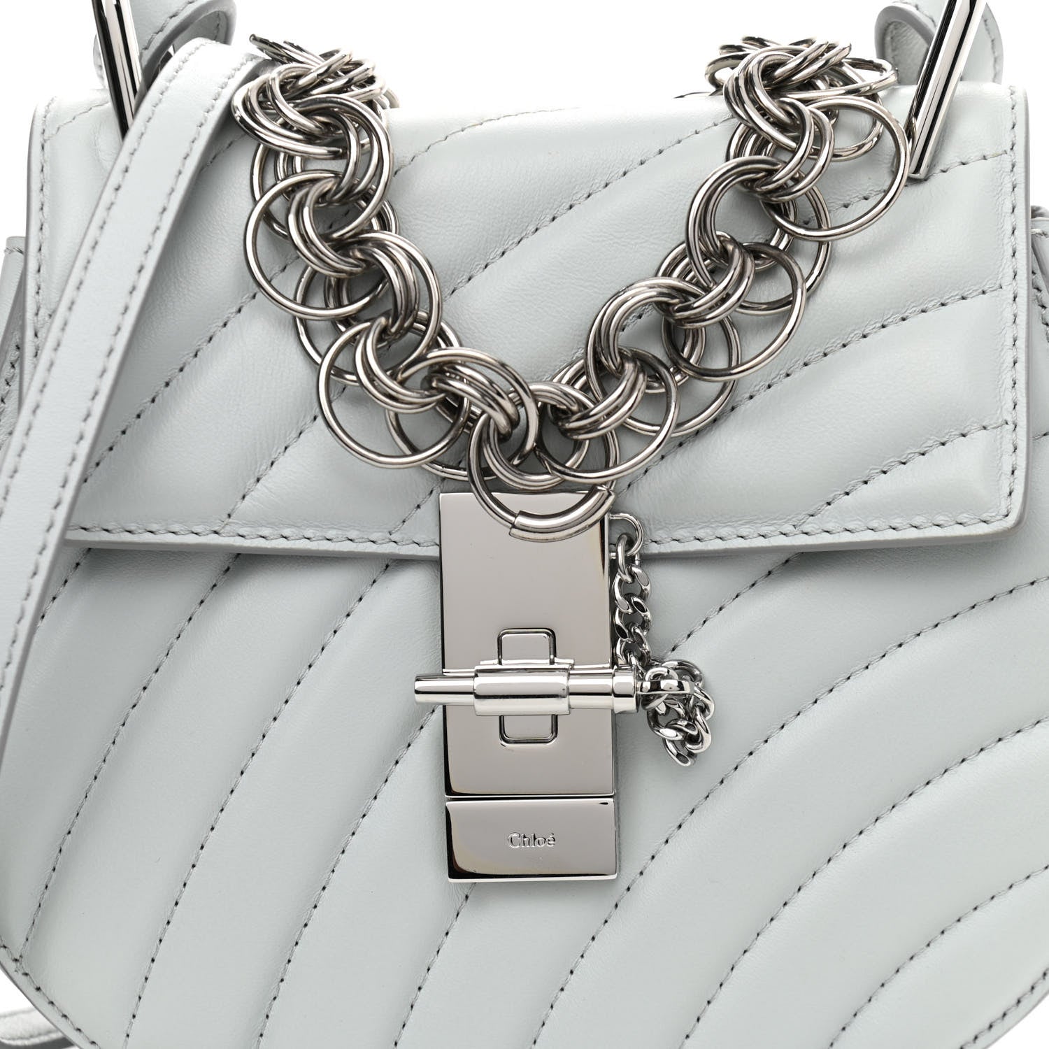 Chloe Calfskin Quilted Mini Drew Bijou Shoulder Bag Airy Grey 7 of 10