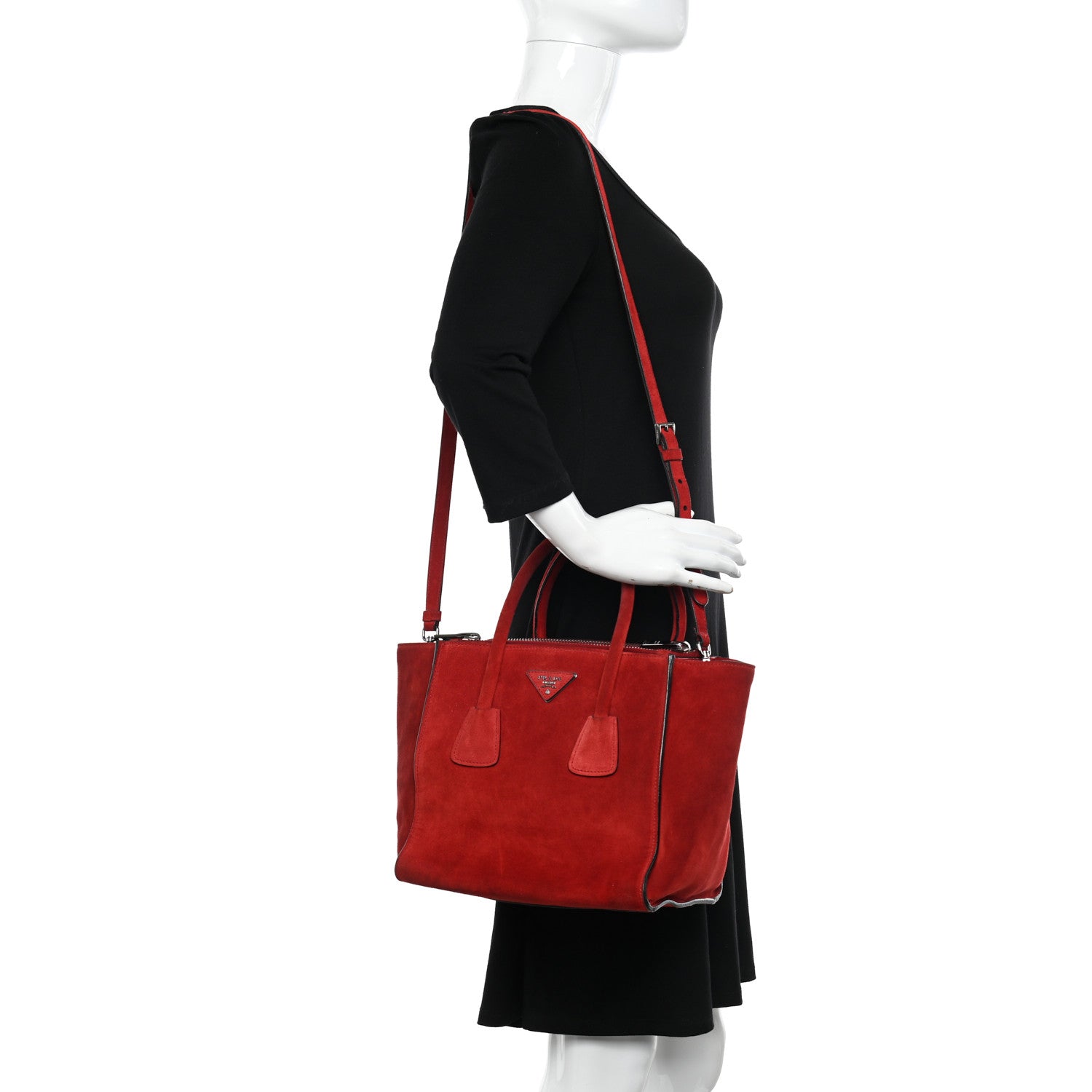 Prada Scamosciato Suede Twin Pocket Tote Porpora 2 of 14