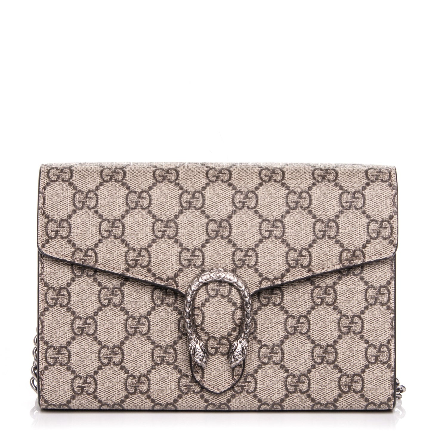 GG Supreme Monogram Mini Dionysus Chain Wallet Beige Taupe