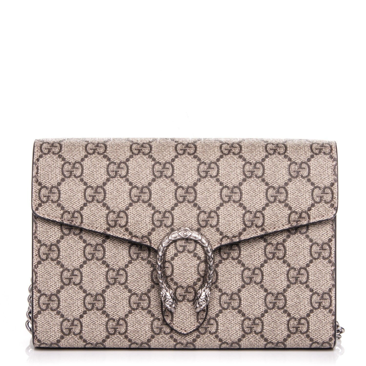 Gucci GG Supreme Monogram Mini Dionysus Chain Wallet Beige Taupe 1 of 7