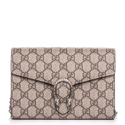 Gucci GG Supreme Monogram Mini Dionysus Chain Wallet Beige Taupe 1 of 7