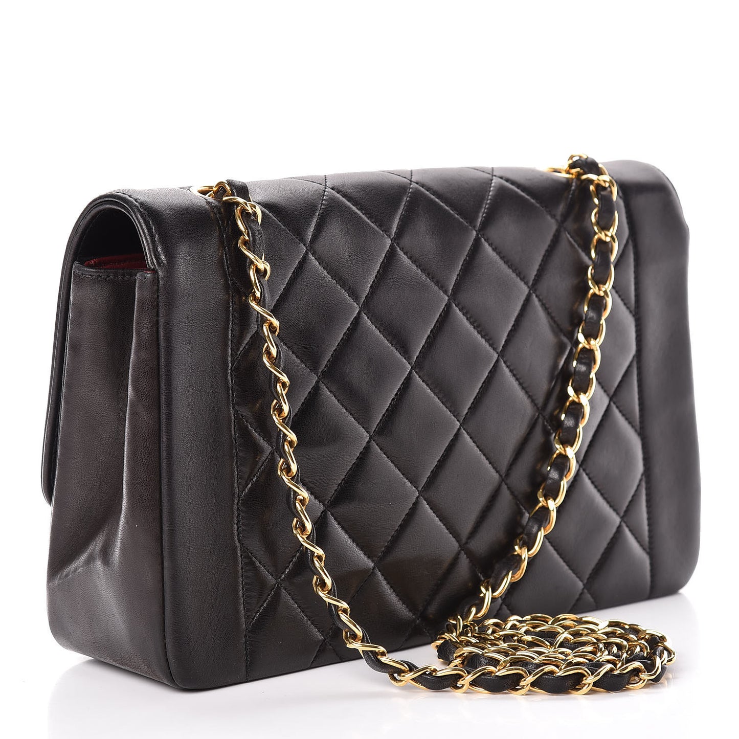 Lambskin Quilted Medium Single Flap Black
