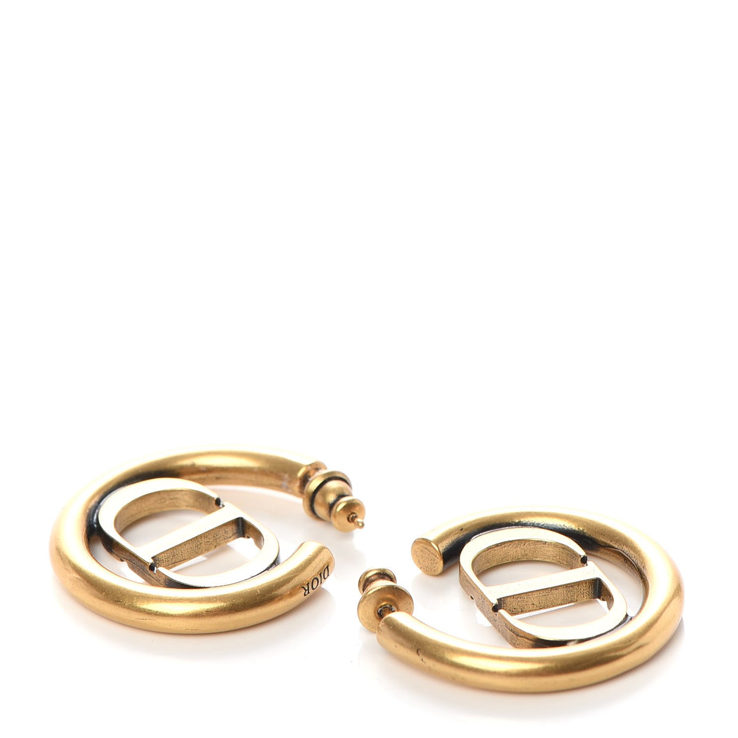 Metal 30 Montaigne Hoop Earrings Aged Gold
