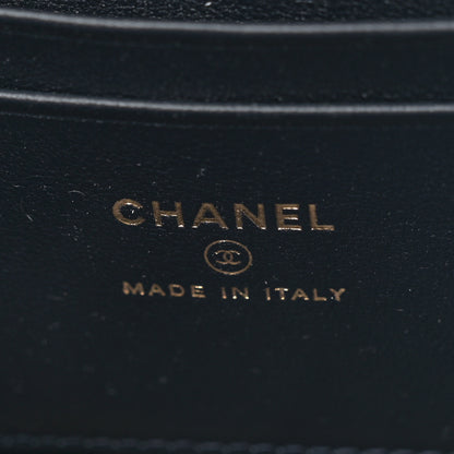 Chanel Wool Plaid Quilted Small Vanity Case With Chain Blue 6 of 10